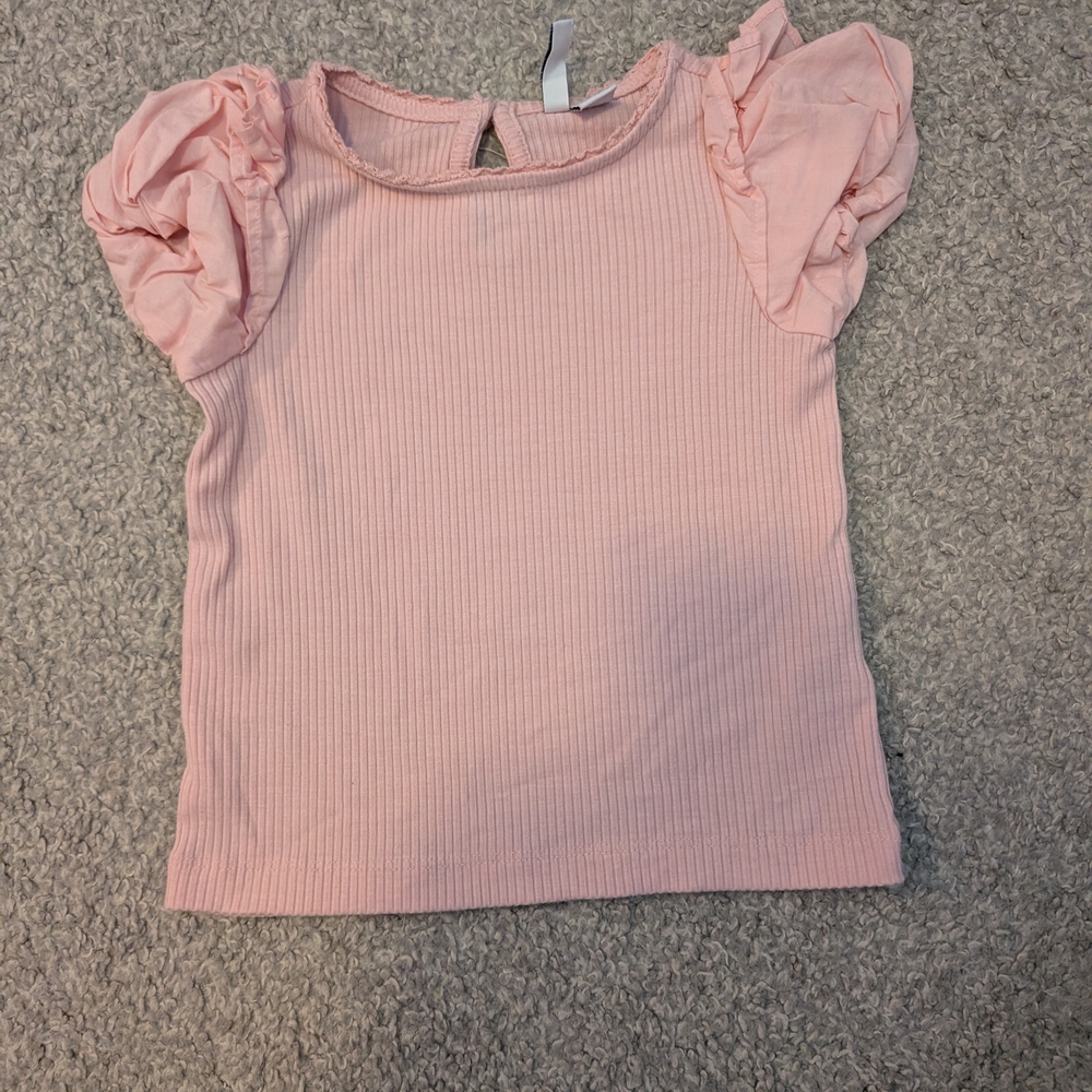 Janie and Jack Pink Puff Sleeve Tee